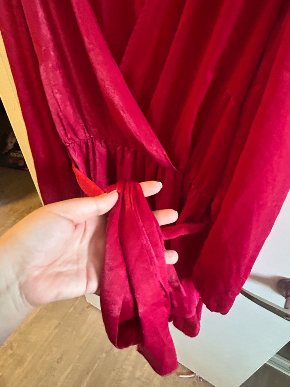 City Chic Red Wrap Mini Dress with Tie Waist - Size 16 - Picture 4 of 5